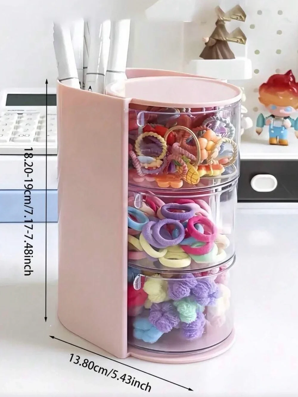 White 3-Tier Cosmetic & Hair Accessory Organizer - Compact Storage Tower